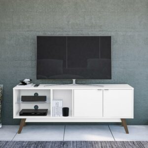 Polifurniture Bariloche TV Stand for TVs up to 65 inches, White Finish