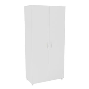 Polifurniture Santa Fe 74 in. 2 Door Storage Cabinet with 1 Drawer and 6 Cubbies, White Finish