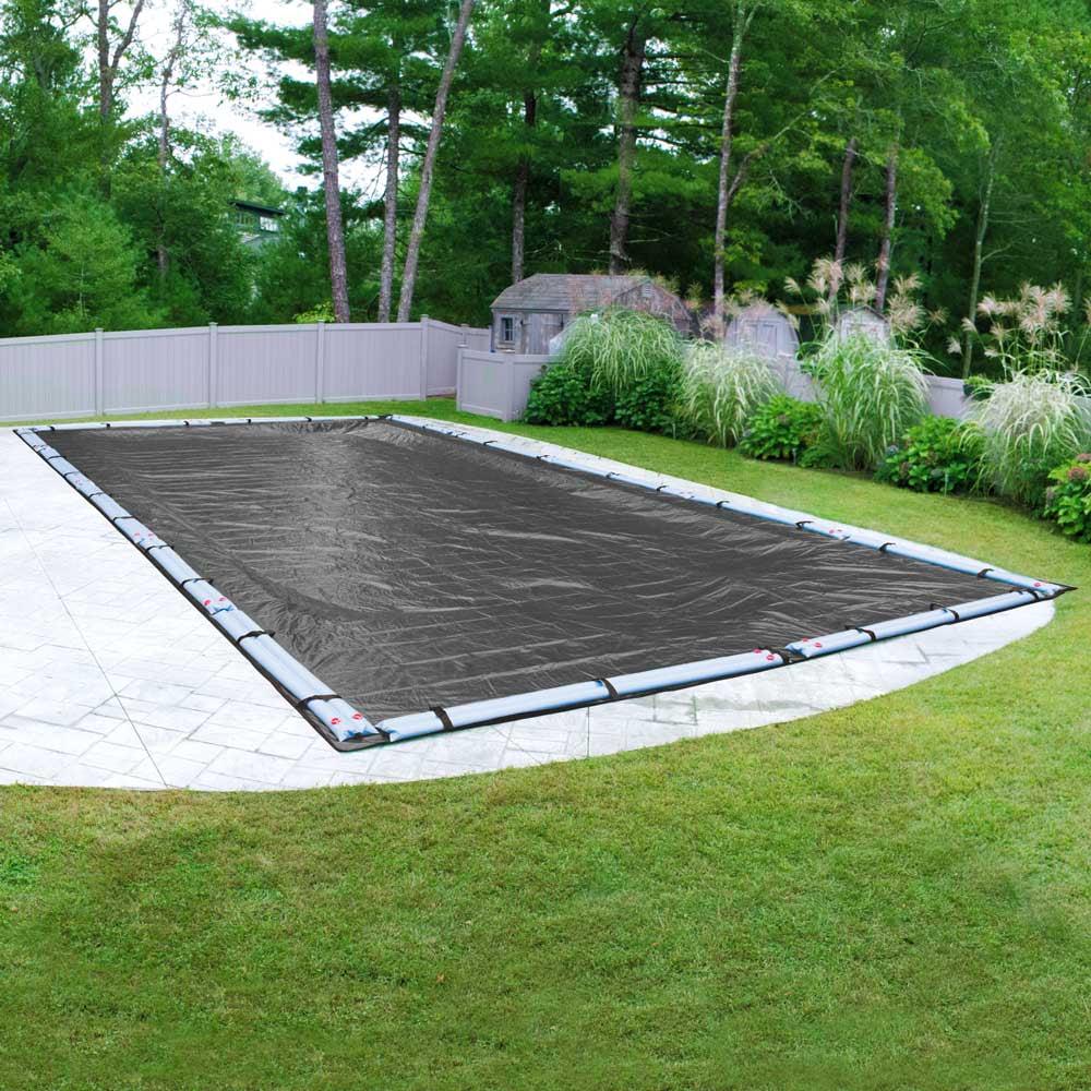 Pool Mate 10 Year Heavy-Duty Mesh Dove Gray In-Ground Winter Pool Cover, 16 x 24 ft. Pool