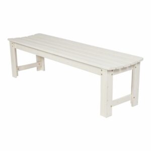 Shine Company 60" Cedar Wood Backless Patio Porch Garden Bench in White