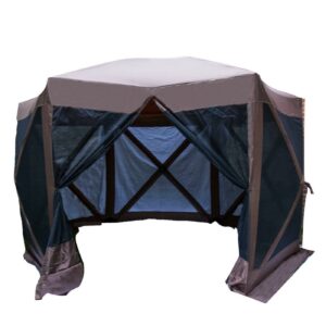 Portable Pop-Up Outdoor Camping Gazebo Screen Tent with Ground Stakes & Carry Bag