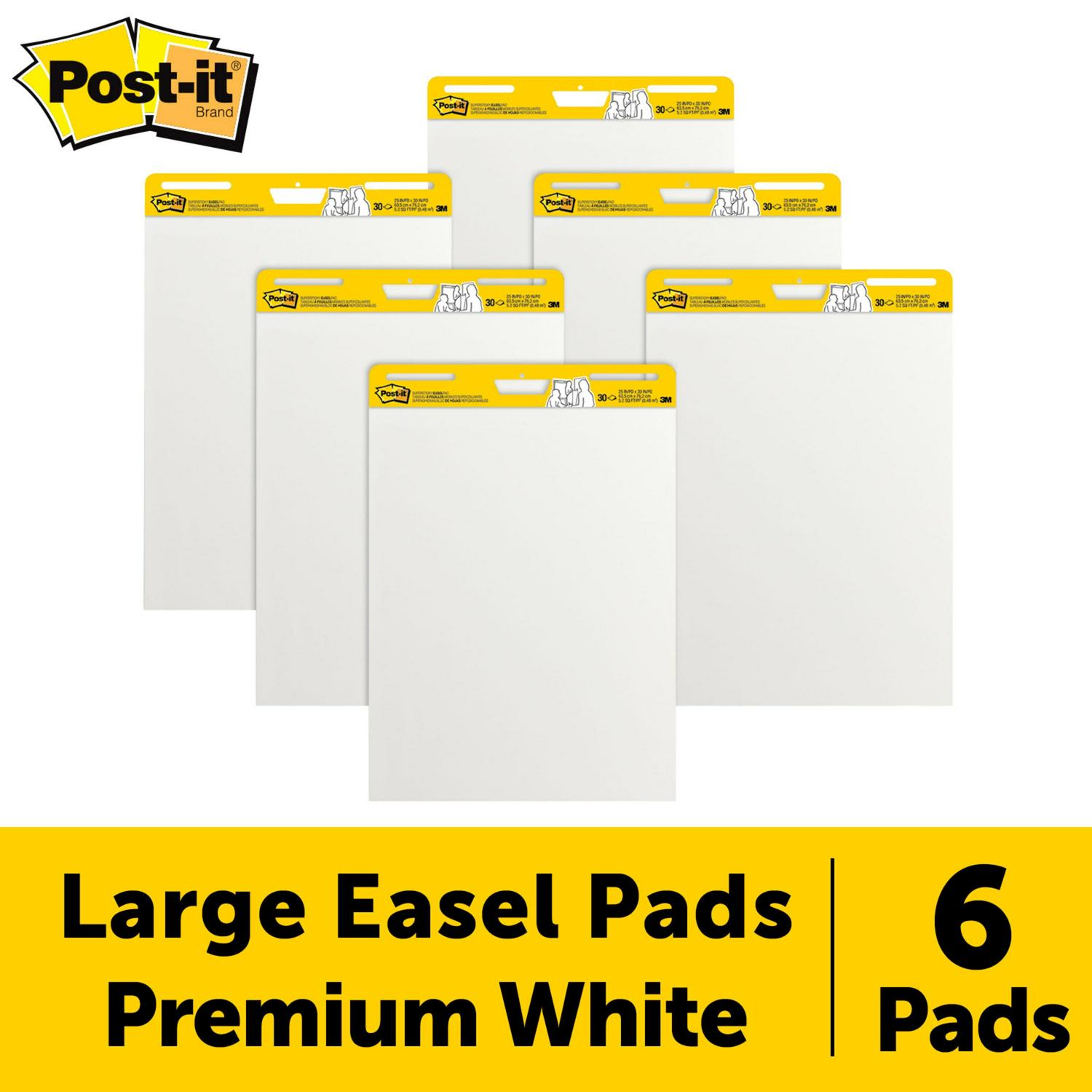 Post-it Super Sticky Easel Pad, 25" x 30", 30 Shts/Pad, White, 6 Pads - Image 2