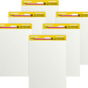 Post-it Super Sticky Easel Pad, 25" x 30", 30 Shts/Pad, White, 6 Pads