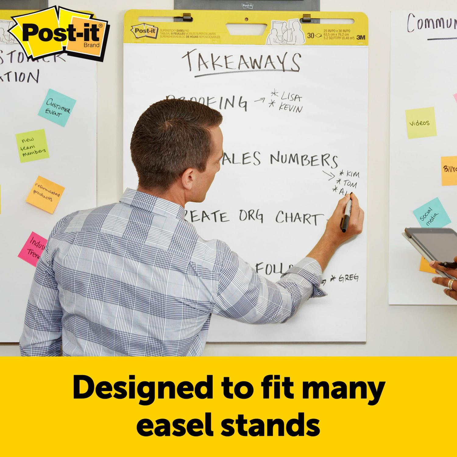 Post-it Super Sticky Easel Pad, 25" x 30", 30 Shts/Pad, White, 6 Pads - Image 5