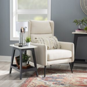 Powell Andover Modern Farmhouse Indoor End Table with Shelf, 22.75" Tall, Gray Wash