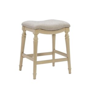 Powell Hayes 27" Backless Wood Counter Stool, Cream Finish