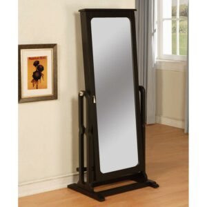 Powell Antique Black Cheval Mirror Jewelry Wardrobe
