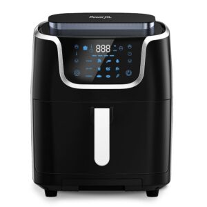 PowerXL Steamer Air Fryer 7 Quart Capacity, Vegetable Steamer and Air Fryer, Black, 1700W