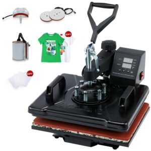 Preenex Growthrill 5 in 1 12"x15" Heat Press Machine with 360 Degree Swivel
