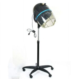 Preenex Professional Adjustable Hooded Stand Up Rolling Base with Wheels Salon Equipment Bonnet Hair Dryer, 1000 Watts, Black