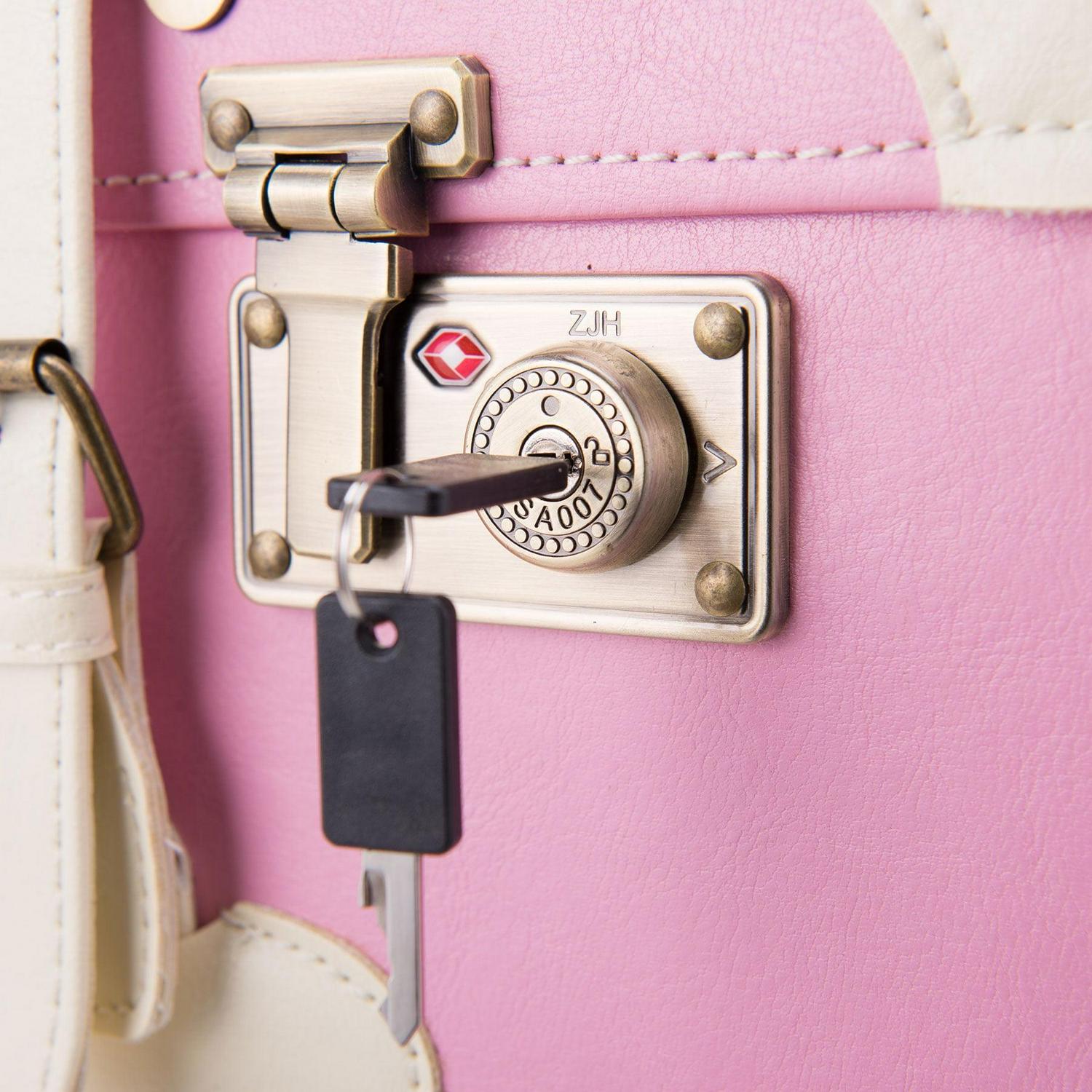 Premium PU Vintage Classic Old-Fashioned Trolley Suitcase and Hand Bag Set with TSA Locks Essential Luggage Choice - Image 3