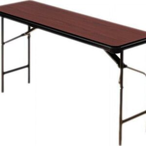 Premium Wood Laminate Folding Table Rectangular, 60w x 18d x 29h, Mahogany