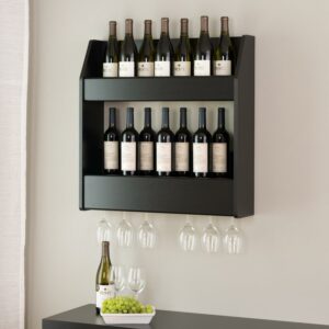 Prepac 24 Bottle Wall Mount Wine Rack in Black