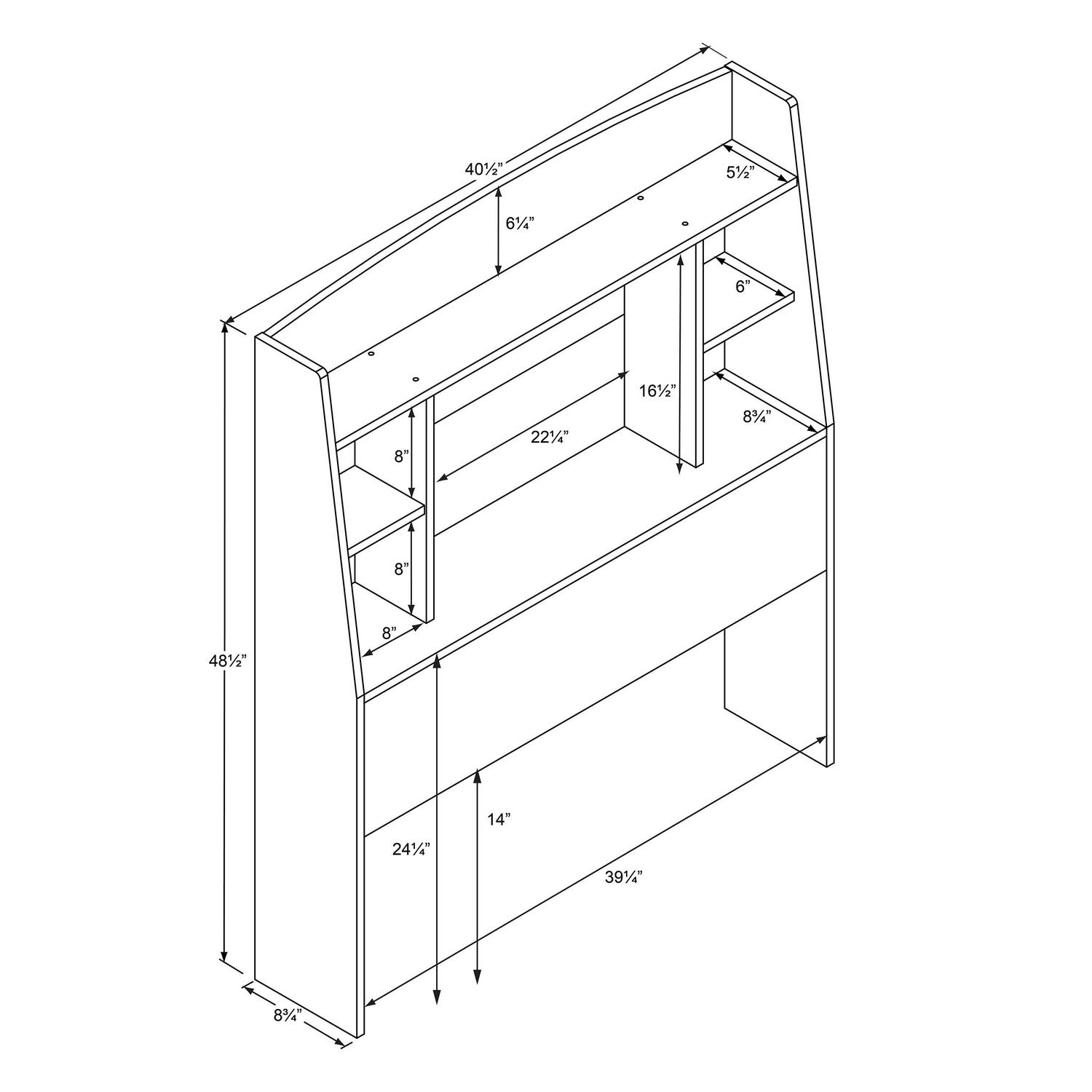 Astrid Twin Storage Headboard with Side Compartments, Black - Image 6