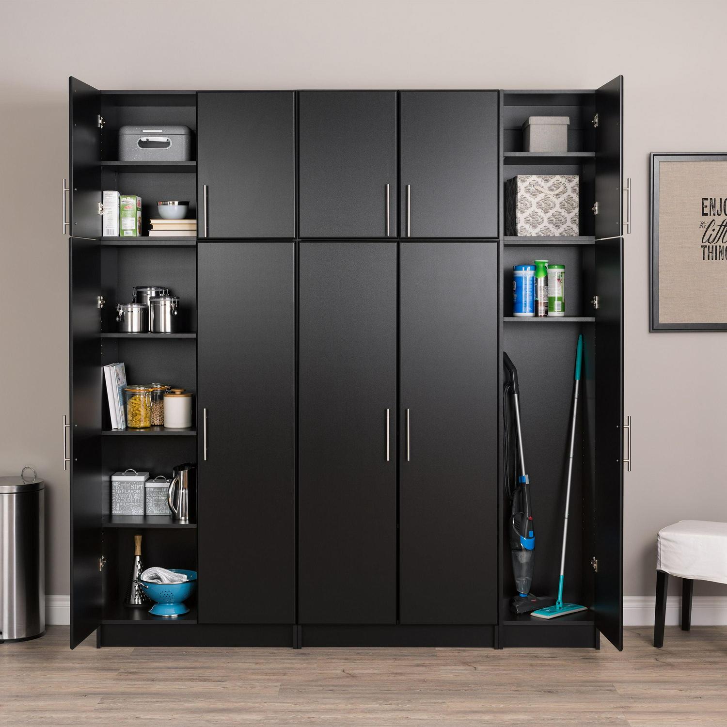 Prepac Elite 16" Storage Cabinet, Black Storage Cabinet, Bathroom Cabinet, Pantry Cabinet with 2 Adjustable Shelves, 16" D x 16" W x 65" H, BEB-1664 - Image 4