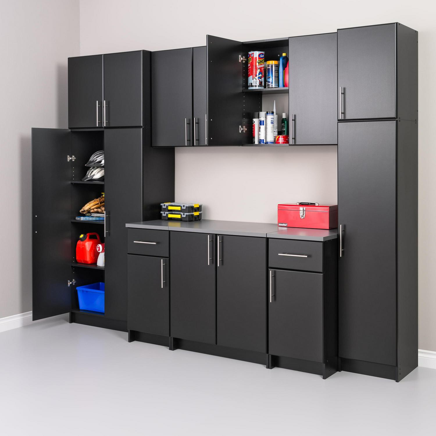Prepac Elite 16" Storage Cabinet, Black Storage Cabinet, Bathroom Cabinet, Pantry Cabinet with 2 Adjustable Shelves, 16" D x 16" W x 65" H, BEB-1664 - Image 3