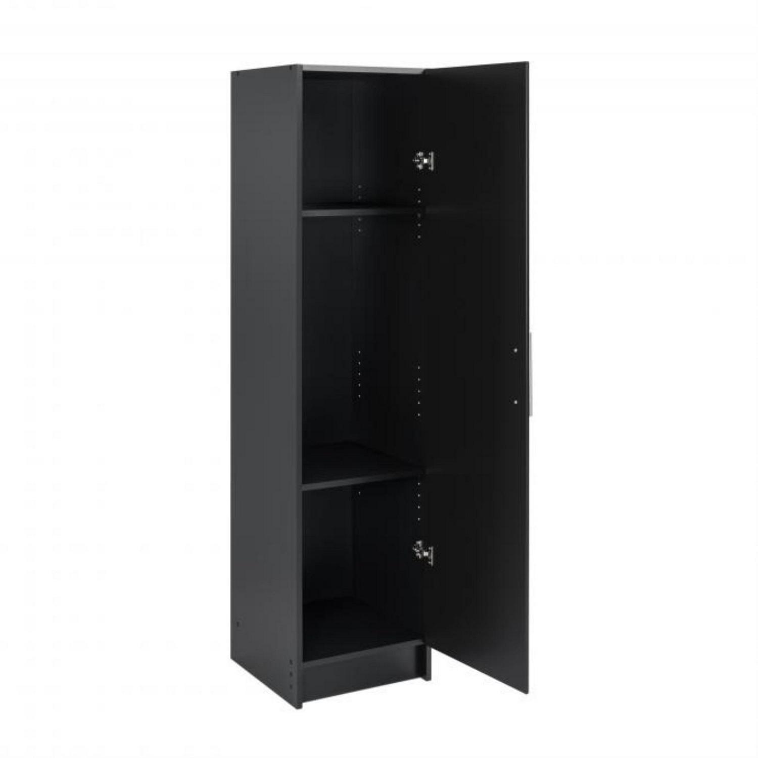 Prepac Elite 16" Storage Cabinet, Black Storage Cabinet, Bathroom Cabinet, Pantry Cabinet with 2 Adjustable Shelves, 16" D x 16" W x 65" H, BEB-1664 - Image 2