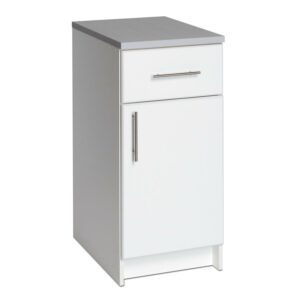 Prepac Elite 16" Storage Cabinet, White Storage Cabinet, Base Cabinet, Bathroom Cabinet with 1 Drawer and Adjustable Shelf 24" D x 16" W x 36" H, WED-1636