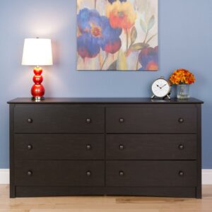 Prepac Sonoma 6-Drawer Dresser, Washed Black