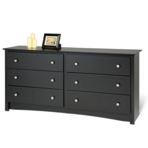 Prepac BDC-6330 Sonoma Bedroom Dresser, 6-Drawer, Black