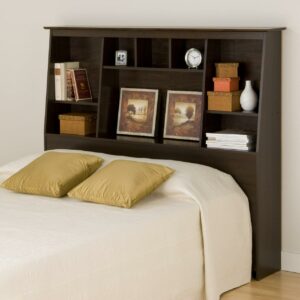 Prepac Sonoma Espresso Full/Queen Tall Slant-Back Bookcase Headboard
