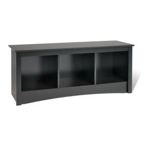 Prepac Sonoma Storage Bench, Black Laminate Finish