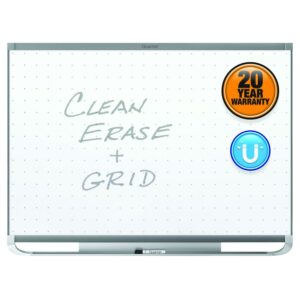 Quartet Prestige 2 Magnetic Total Erase Whiteboard, 48" x 36", White Surface, Graphite Gray Fiberboard/Plastic Frame