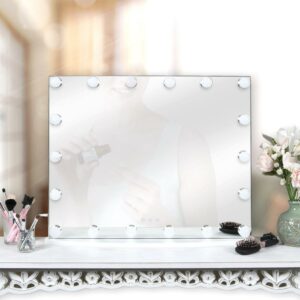 Prinz Lighted Hollywood Vanity Mirror LED Lights, 25" Makeup Mirror, Bedroom or Dressing Room, Wall Mount or Tabletop