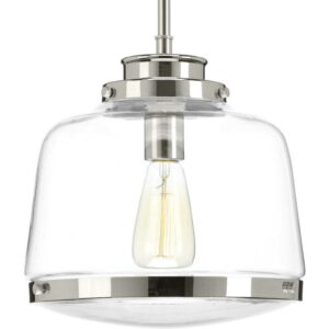 P500061-104-Progress Lighting-Judson - Pendants Light - 1 Light in Farmhouse style - 11 Inches wide by 11.25 Inches high-Polished Nickel Finish