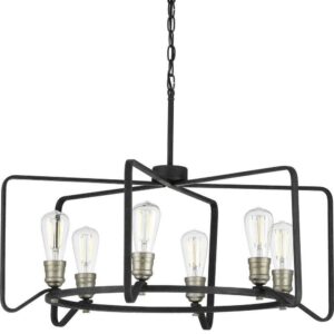 P400154-071-Progress Lighting-Foster - Chandeliers Light - 6 Light in Farmhouse style - 30 Inches wide by 14 Inches high -Traditional Installation