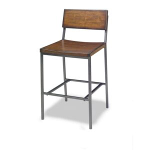 Progressive Furniture Sawyer 24" Wood Metal Counter Stool in Java Pine