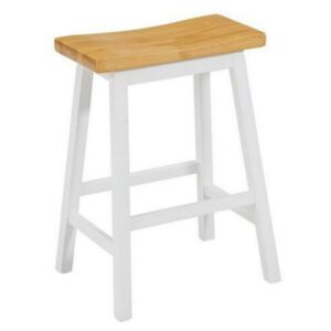 Progressive Furniture Christy Wood Set of 2 Counter Stools in Oak/White