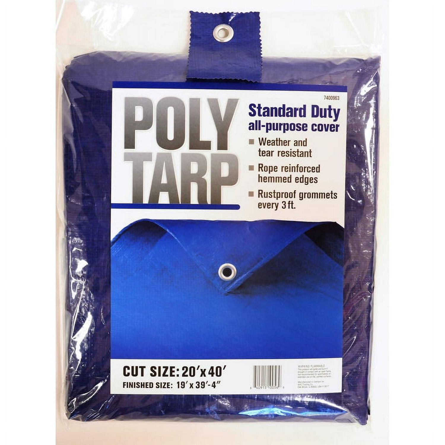 Projex 20 ft. x 40 ft. Light Duty Polyethylene Tarp Blue - Image 2