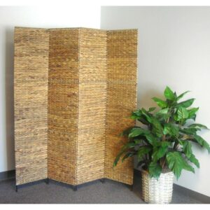 Proman Products Jakarta 4 Panels Folding Screen, 67" Tall, Natural