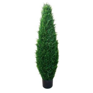 Pure Garden 41-inch Artificial Cyprus Tree, Large Faux Potted Evergreen Tree for Indoor or Outdoor