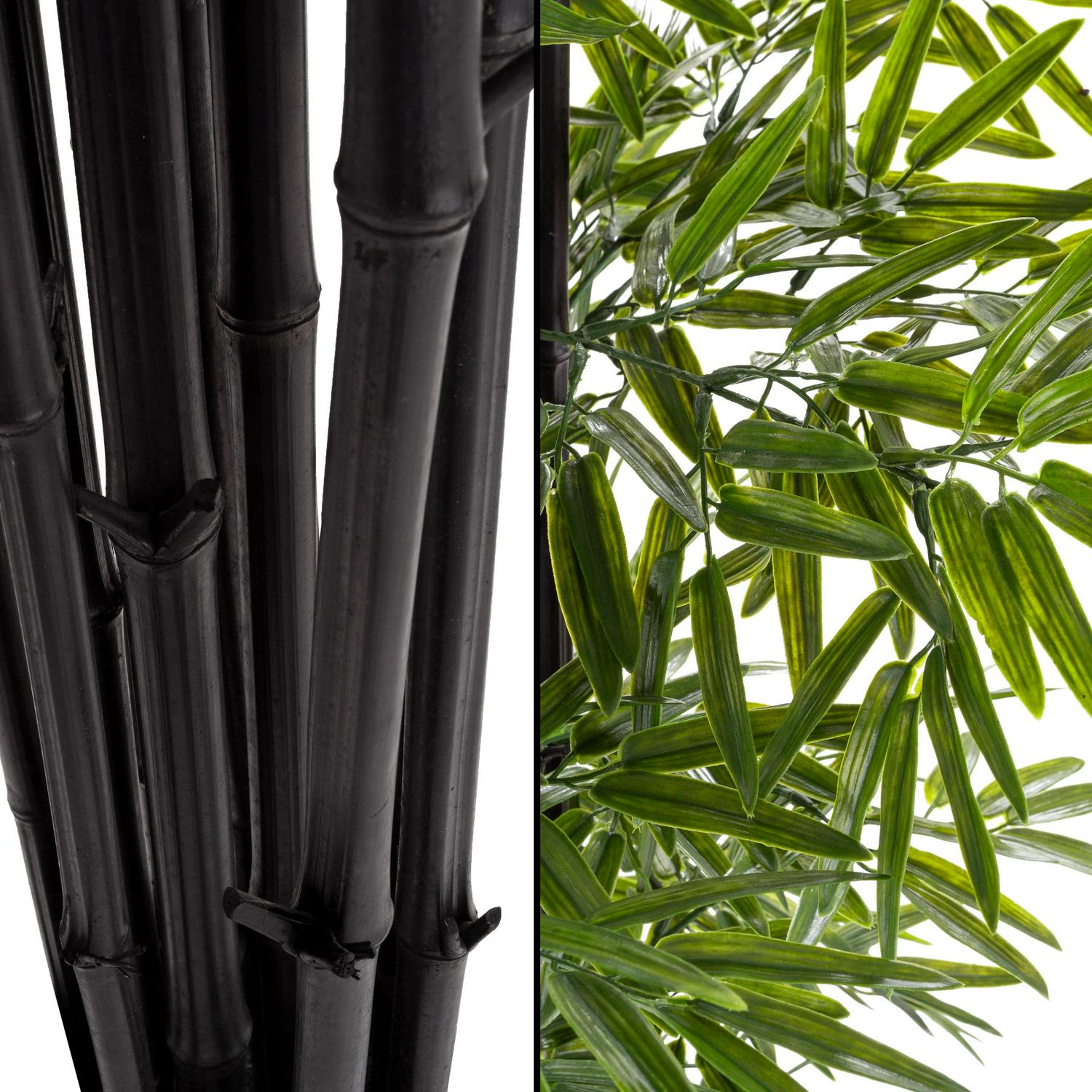 6" Artificial Bamboo Tree with Black Trunks and Realistic Leaves for Indoor Home Decor by Pure Garden - Image 5