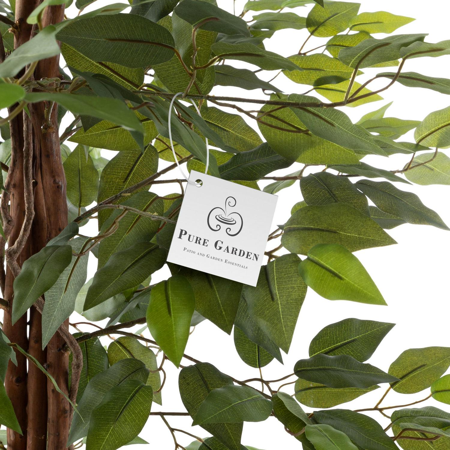 Pure Garden 80-Inch Potted Ficus Artificial Tree for Office or Home Decor - Image 4