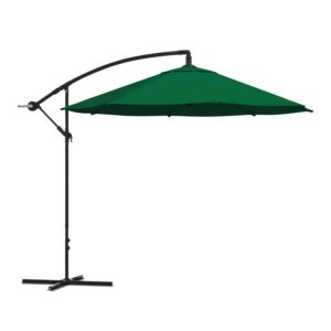Pure Garden 10-Foot Offset Patio Umbrella with Crank and Base (Hunter Green)