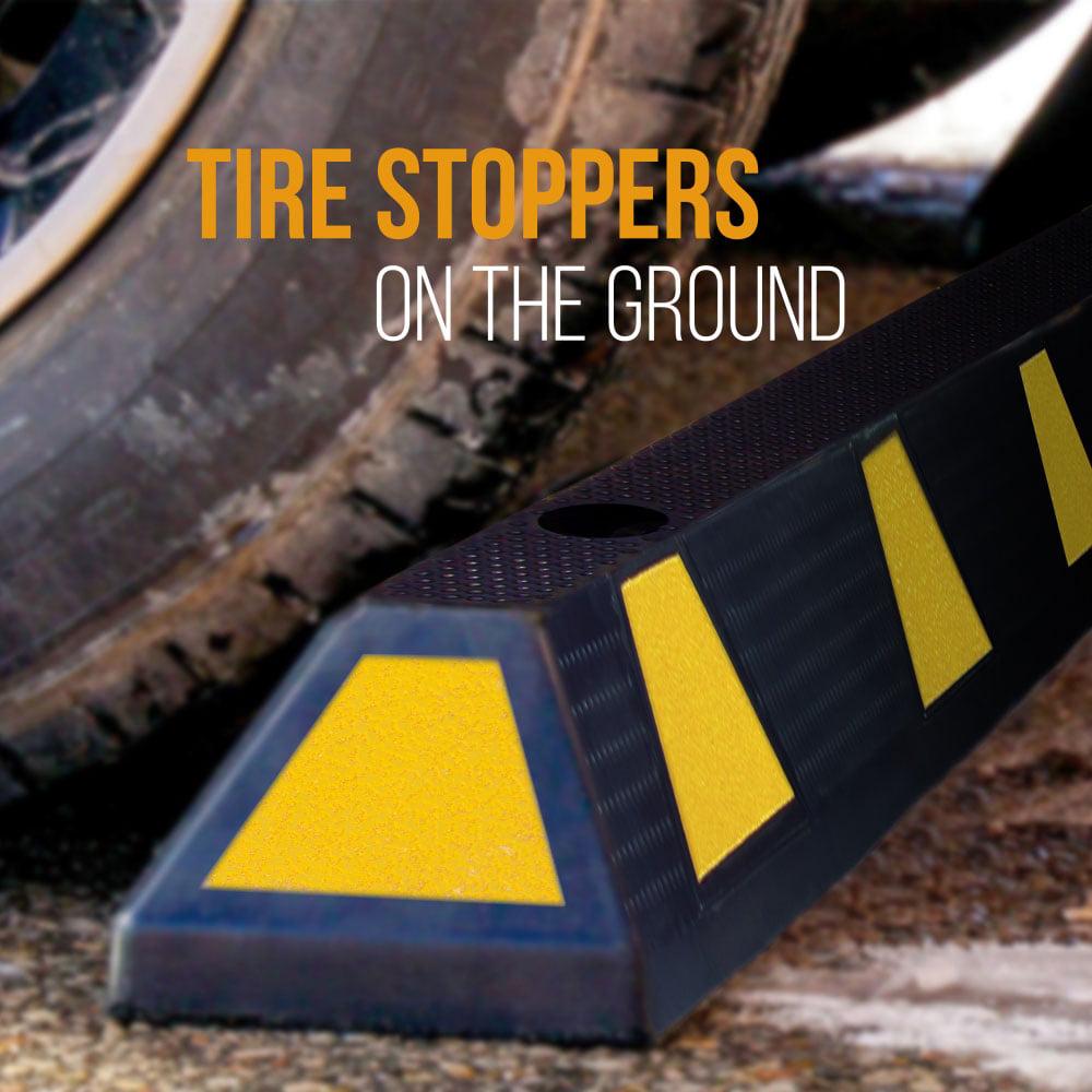 Pyle PCRSTP14 72" Car/Truck Vehicle Driveway Parking Wheel Stop Block (2 Pack) - Image 9