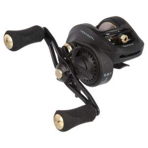 Quantum Smoke HD Baitcast Fishing Reel, Size 200 Reel, 6.6:1 Gear Ratio, Right-Hand Retrieve, Black