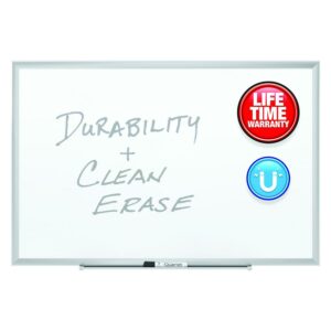 Quartet Classic DuraMax Porcelain Magnetic Whiteboard 60 x 36 5 x 3 Silver