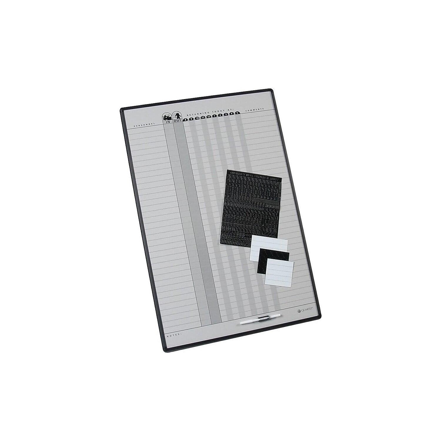 Quartet 783G 24 x 36 Employee In/Out Board System - Porcelain White/Gray Surface/Black Aluminum Frame - Image 2