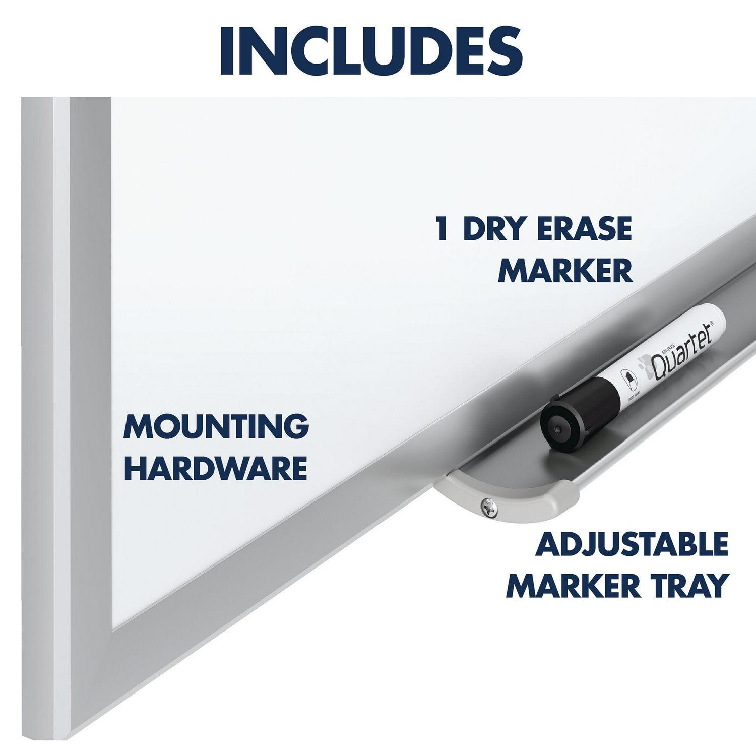 Quartet® Standard Magnetic Dry-Erase Whiteboard, Steel, 4' x 6', Silver Aluminum Frame - Image 5