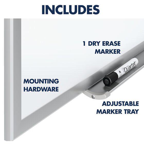 Quartet® Standard Magnetic Dry-Erase Whiteboard, Steel, 4' x 6', Silver Aluminum Frame - Image 6