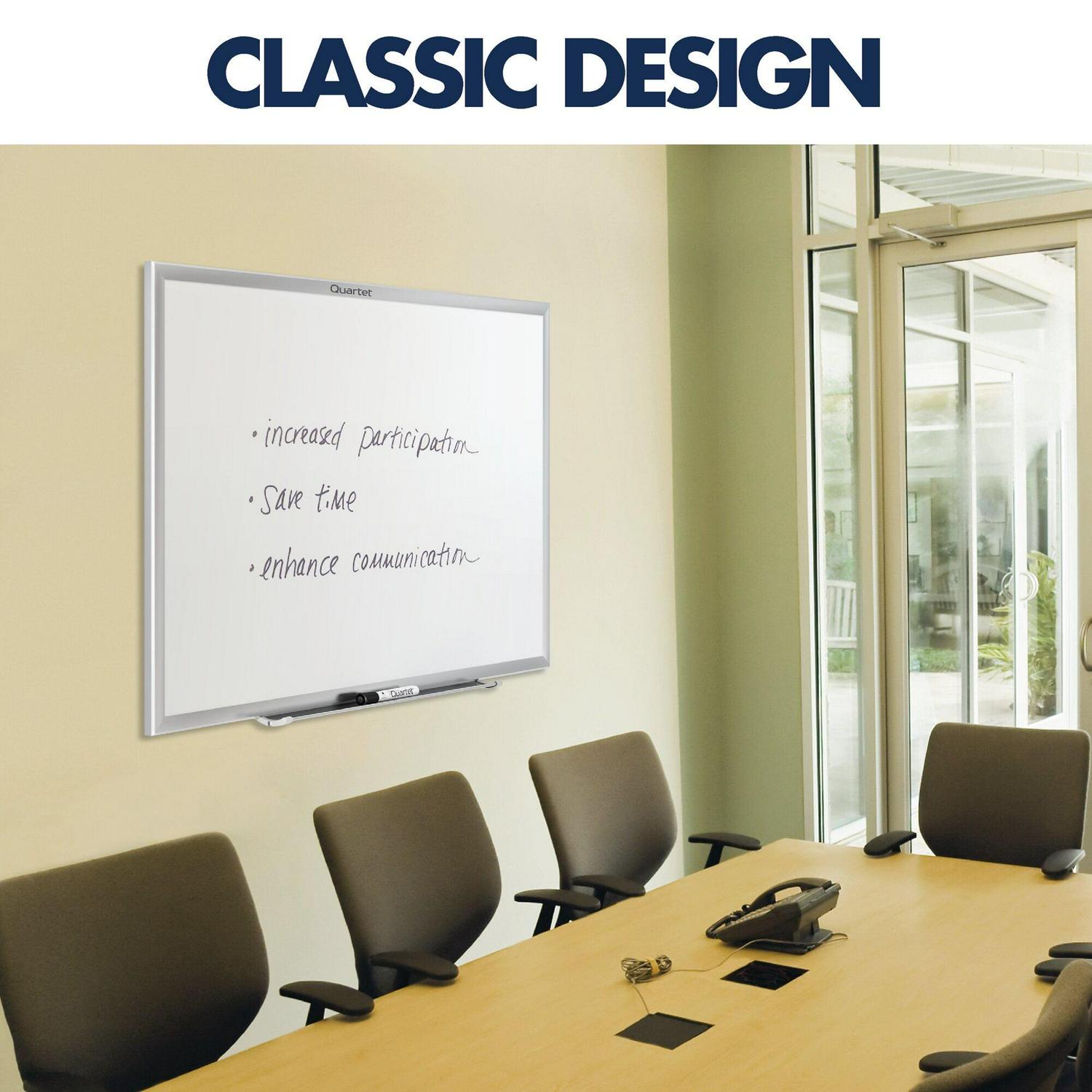 Quartet® Classic Total Erase® Non-Magnetic Melamine Dry-Erase Whiteboard, 48" x 96", Aluminum Frame With Silver Finish - Image 6