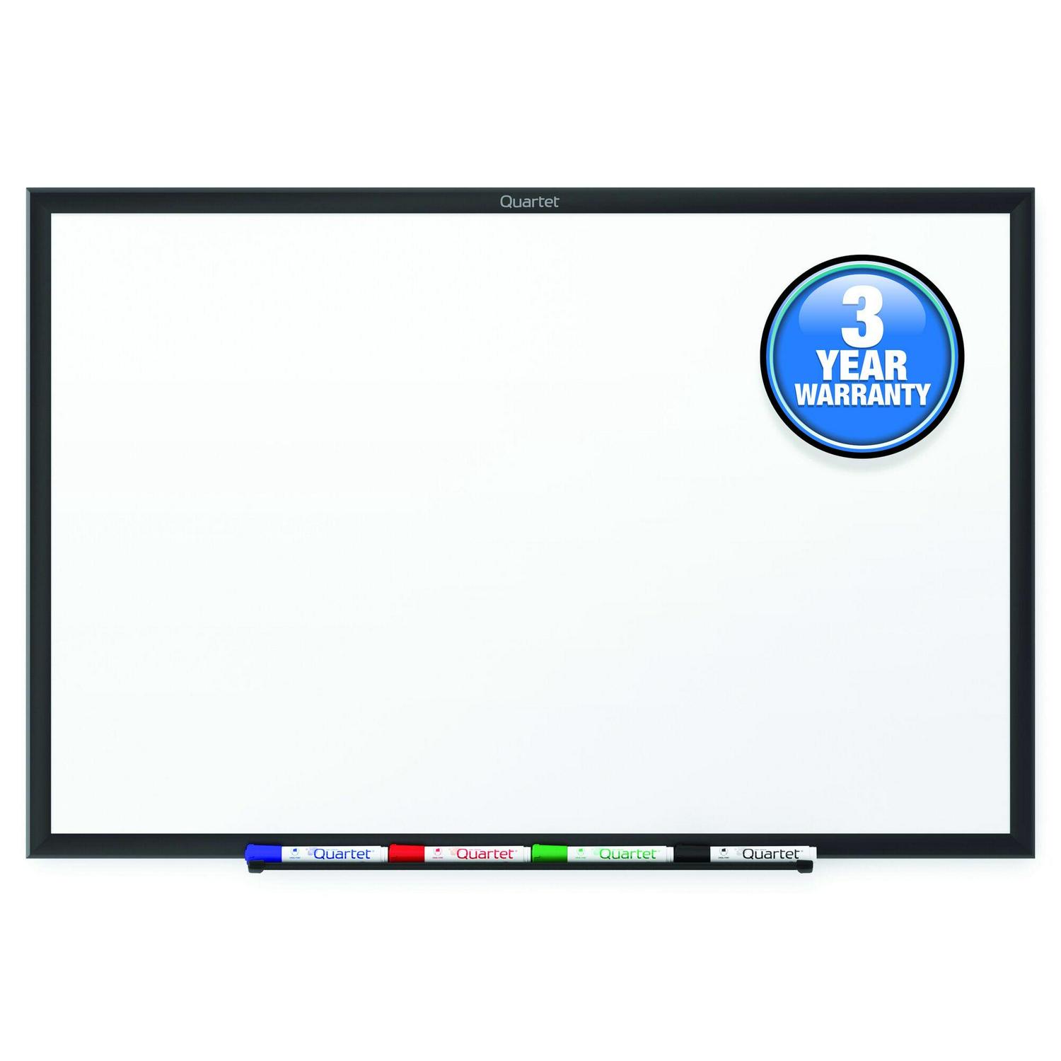 Quartet Classic Total Erase Whiteboard, 72" x 48", Black Aluminum Frame