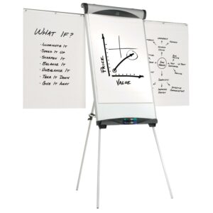 Quartet Euro Nano-Clean Magnetic Presentation Easel, 36" x 24", Silver Frame