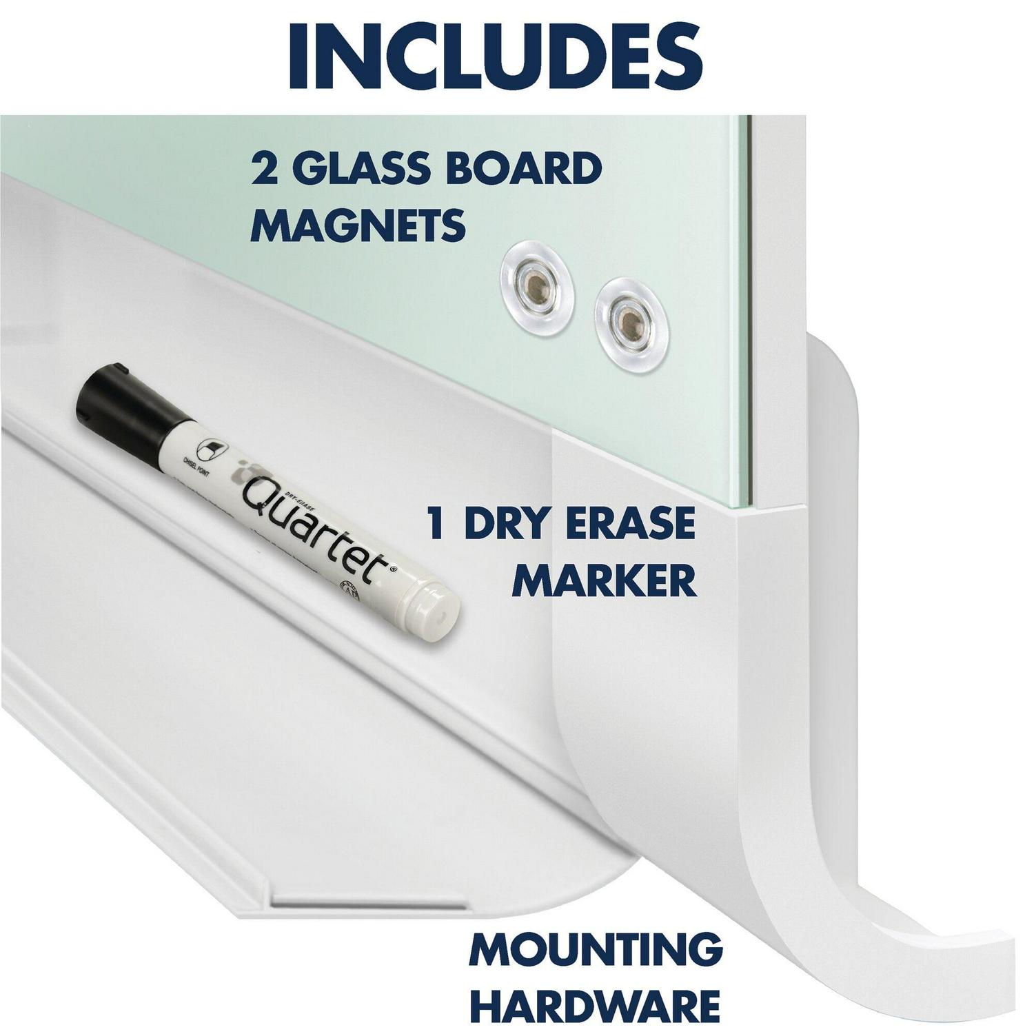 Quartet® Horizon™ Glass Magnetic Unframed Dry-Erase Whiteboard, 28" x 50", White - Image 8