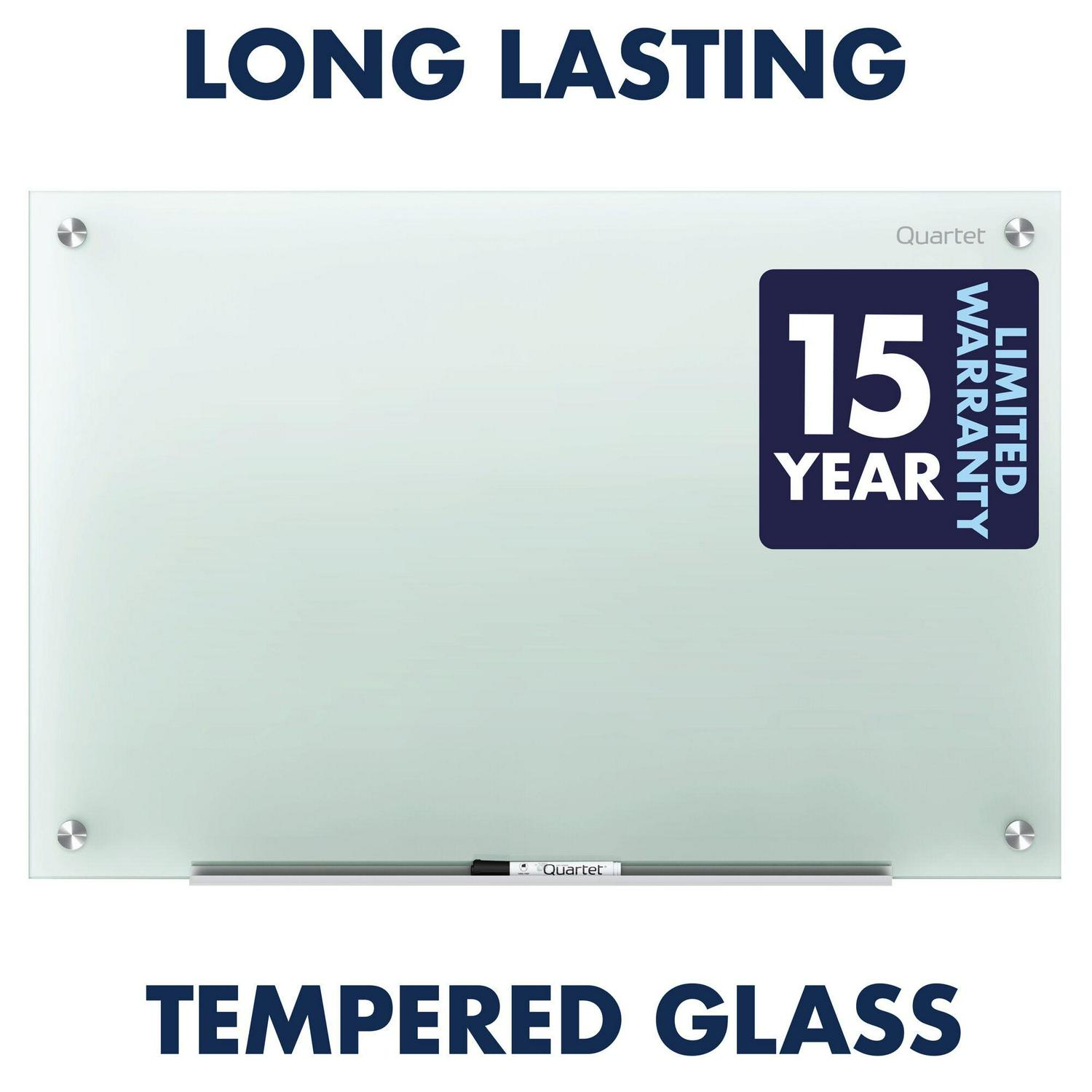 Quartet Infinity Magnetic Glass Marker Dry Erase Board, 48" x 36", White Frosted Surface, Frameless - Image 3