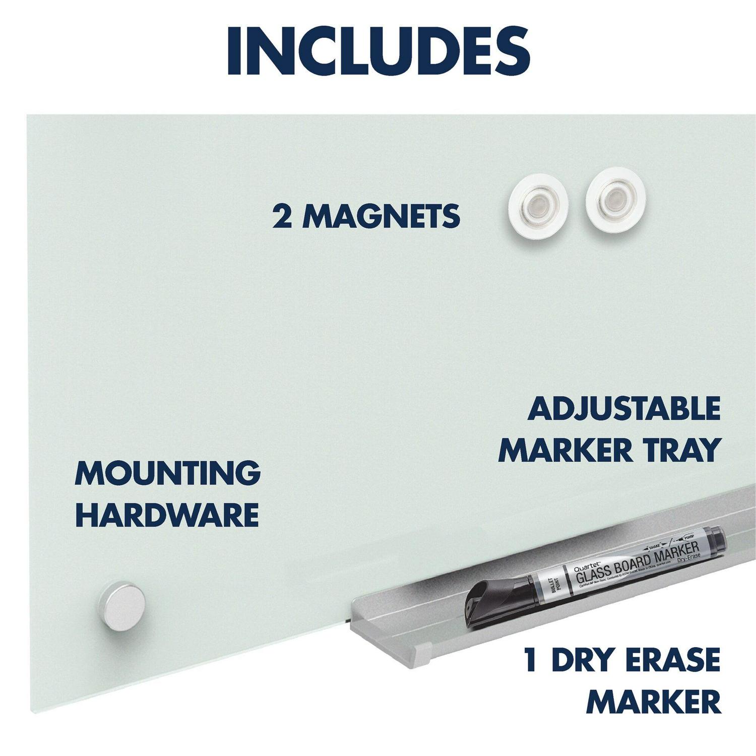 Quartet Infinity Magnetic Glass Dry Erase Cubicle Board 18 x 30 White PDEC1830 - Image 7